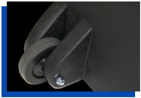 Transport case with easy roll rubber wheels