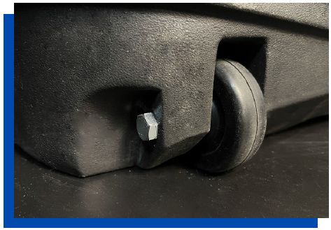 Transport case with easy roll rubber wheels