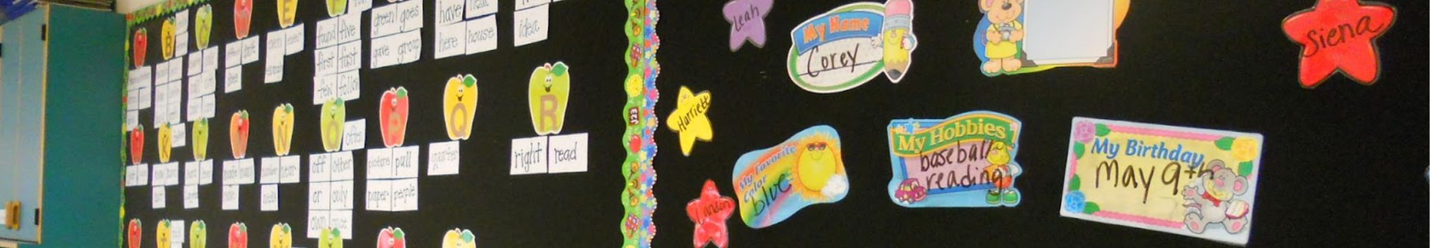 header school fabric display